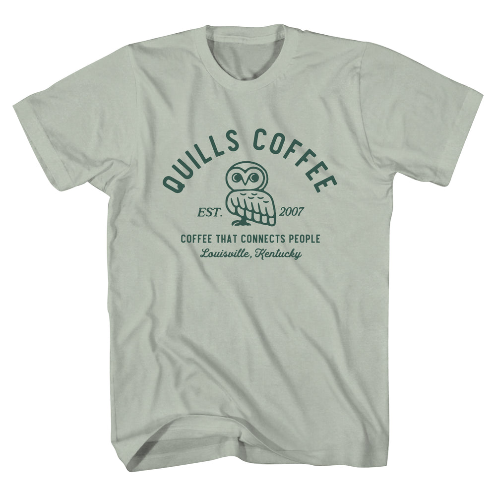 Owl Tee in Pastel Green - Quills Coffee