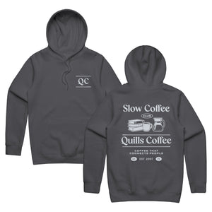 Quill's Slow Coffee Hoodie (Charcoal) - Quills Coffee